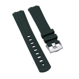 20mm Curved End Blackish Green FKM Rubber Watch Strap For Omega Seamaster Diver 300