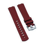 20mm Curved End Jam Red FKM Rubber Watch Strap For Omega Seamaster Diver 300