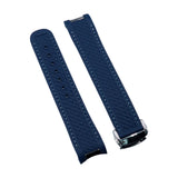 20mm Curved End Navy Blue FKM Rubber Watch Strap For Omega Seamaster Aqua Terra 150m, 41mm