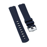 20mm Curved End Navy Blue FKM Rubber Watch Strap For Omega Seamaster Diver 300
