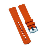 20mm Curved End Orange FKM Rubber Watch Strap For Omega Seamaster Diver 300