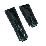20mm Dark Forest Green Alligator Leather Watch Strap For Rolex