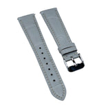 20mm Dolphin Gray Alligator Leather Watch Strap, White Stitching, Quick Release