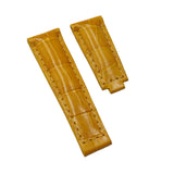 20mm Honey Yellow Alligator Leather Watch Strap For Rolex