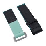 20mm Teal Blue Elastic Nylon Watch Strap, Black Stitching, Velcro Style