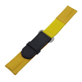 20mm Yellow Elastic Nylon Watch Strap, Velcro Style