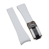 21mm Curved End White FKM Rubber Watch Strap For Tudor Black Bay 41