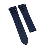 21mm Navy Blue FKM Rubber Watch Strap For Cartier Santos Model, Quick Release