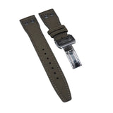 21mm Pilot Style Army Green Nylon Watch Strap For IWC, Rivet Lug, Semi Square Tail