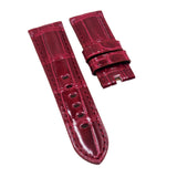 22mm, 24mm, 26mm Barn Red Alligator Leather Watch Strap For Panerai