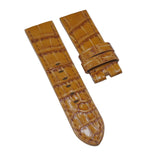 22mm, 24mm, 26mm Copper Brown Alligator Leather Watch Strap For Panerai