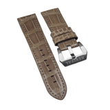 22mm, 24mm, 26mm Semi-Mat Bear Brown Alligator Leather Watch Strap For Panerai