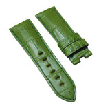22mm, 24mm, 26mm Semi-Mat Pickle Green Alligator Leather Watch Strap For Panerai