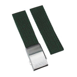 22mm, 24mm Mesh Style Green FKM Rubber CTS Watch Strap For Breitling