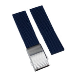 22mm, 24mm Mesh Style Navy Blue FKM Rubber CTS Watch Strap For Breitling