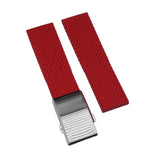 22mm, 24mm Mesh Style Red FKM Rubber CTS Watch Strap For Breitling