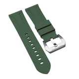 22mm, 24mm Nylon Grain Olive Green FKM Rubber Watch Strap For Panerai