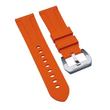 22mm, 24mm Nylon Grain Orange FKM Rubber Watch Strap For Panerai