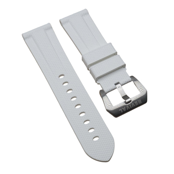 22mm, 24mm Nylon Grain White FKM Rubber Watch Strap For Panerai