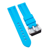 22mm, 24mm Sky Blue Vulcanized FKM Rubber Watch Strap For Panerai