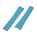 22mm Curved End Sky Blue FKM Rubber Watch Strap For Patek Philippe Aquanaut