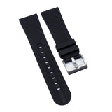 【GM】 23mm Straight Grain Black FKM Rubber Watch Strap For Blancpain Fifty Fathoms