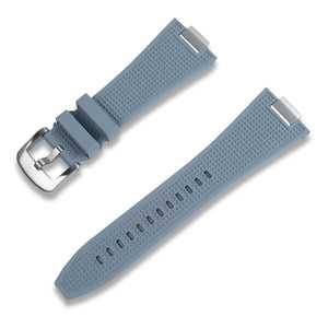 Crafter Blue 12mm Grey FKM Rubber Watch Strap For Tissot PRX, Quick Release Spring Bars