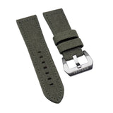 24mm, 26mm Army Green Canvas Watch Strap, Both Sides in Canvas For Panerai