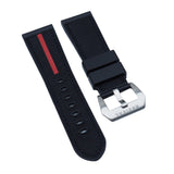 24mm, 26mm Hybrid Black Nylon Rubber Watch Strap For Panerai