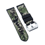 24mm, 26mm Hybrid Camouflage Green Nylon Rubber Watch Strap For Panerai