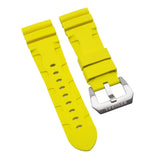 24mm, 26mm Yellow FKM Rubber Dive Watch Strap For Panerai