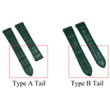 19mm, 21mm Dark Forest Green Alligator Leather Watch Strap For Cartier Santos Model, Quick Release