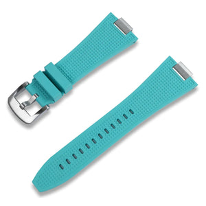 Crafter Blue 12mm Tiffany Blue FKM Rubber Watch Strap For Tissot PRX, Quick Release Spring Bars