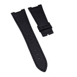 25mm Black Litchi Grain Calf Leather Watch Strap For Patek Philippe Nautilus