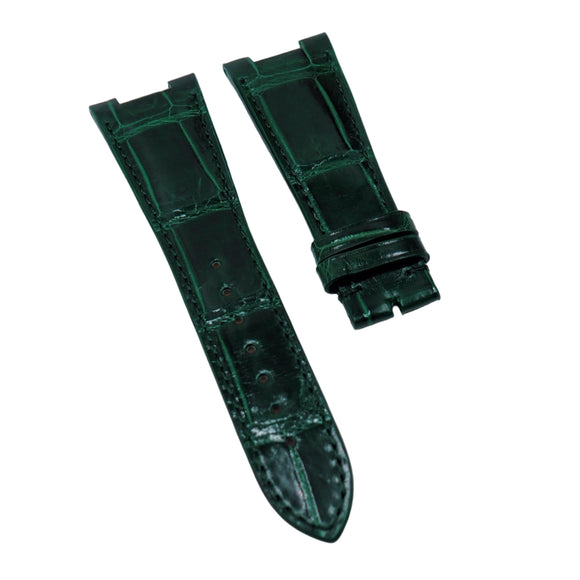 25mm Dark Green Alligator Watch Strap For Patek Philippe Nautilus