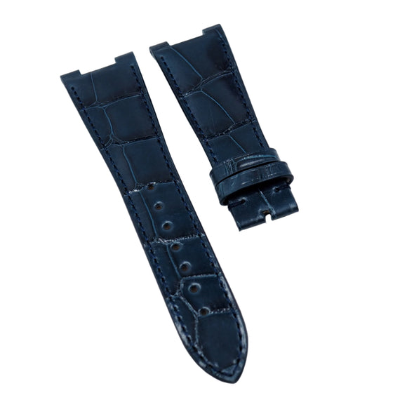 25mm Navy Blue Alligator Watch Strap For Patek Philippe Nautilus