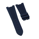 25mm Vertical Stripes Navy Blue FKM Rubber Watch Strap For Patek Philippe Nautilus