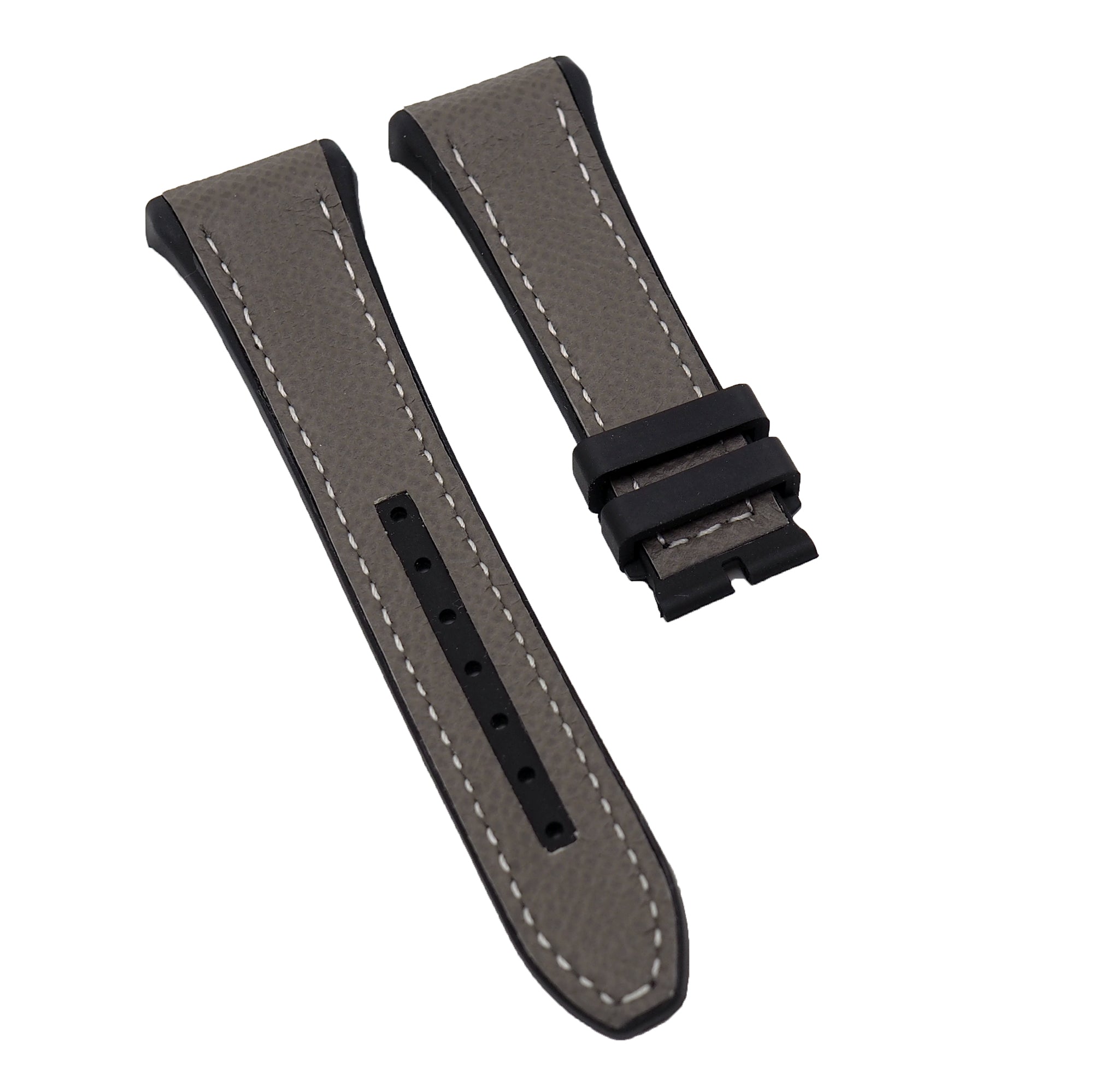 26mm, 29mm Hybrid Ash Grey Epsom Calf Leather Black Rubber Watch