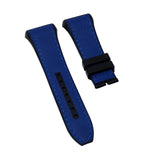 26mm, 29mm Hybrid Blue Epsom Calf Leather Black Rubber Watch Strap For Franck Muller Vanguard (D22)