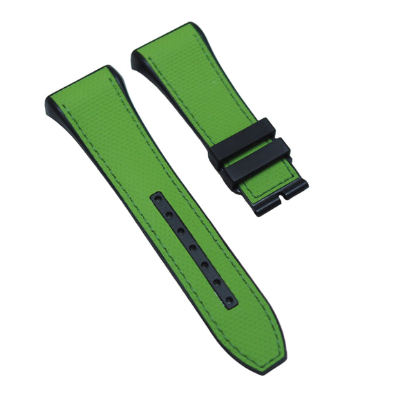 26mm, 29mm Nylon Grain Grass Green FKM Rubber Watch Strap For Franck Muller Vanguard