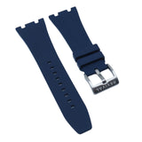 26mm Nylon Grain Navy Blue FKM Rubber Watch Strap For Audemars Piguet Royal Oak 41mm