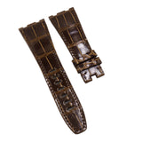 28mm Caramel Brown Alligator Leather Watch Strap For Audemars Piguet Royal Oak Offshore 26470 Series