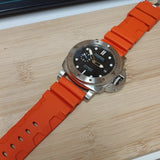 24mm, 26mm Orange FKM Rubber Dive Watch Strap For Panerai