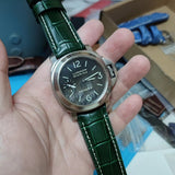 24mm Dark Green Alligator Embossed Calf Leather Watch Strap For Panerai