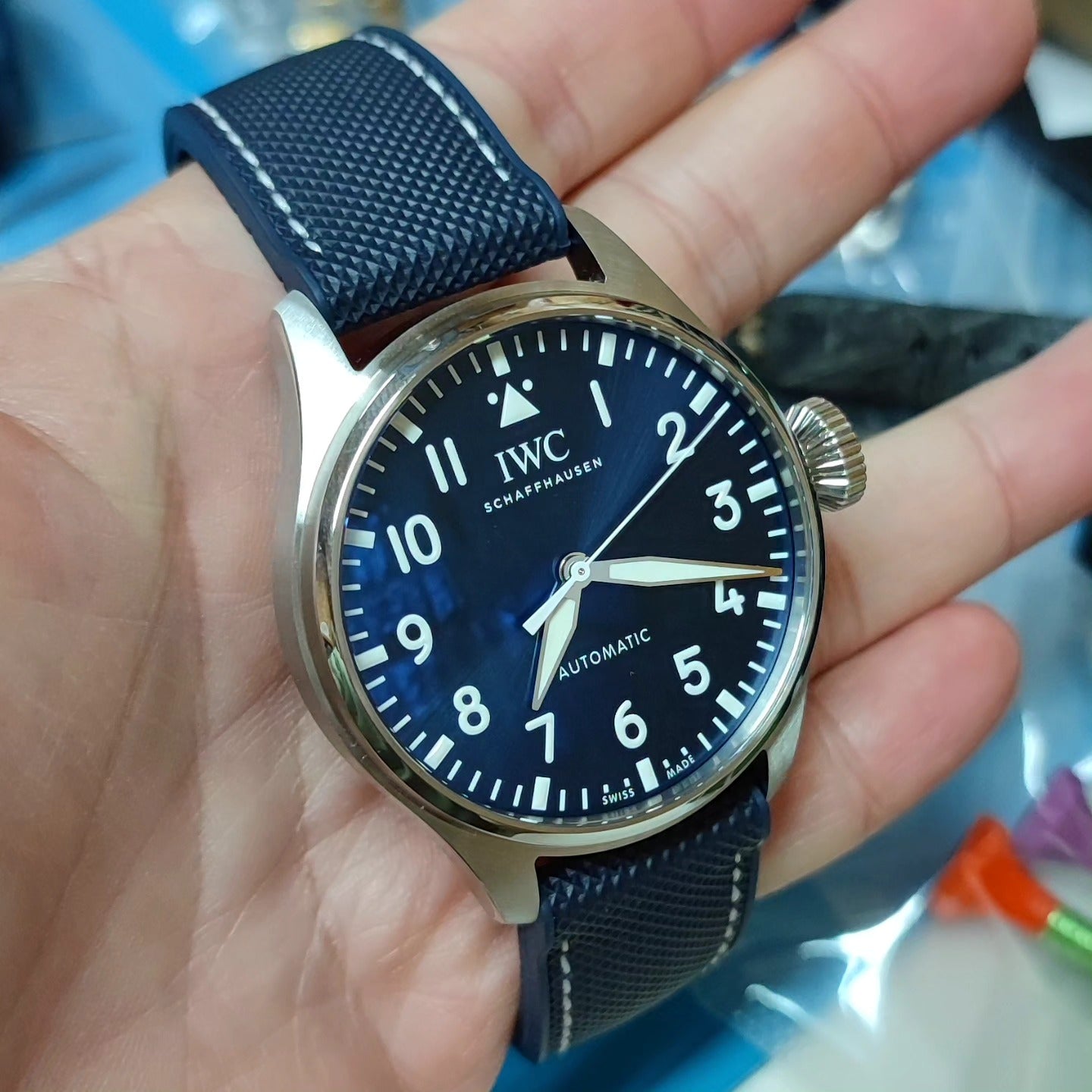 20mm, 21mm, 22mm, 23mm, 24mm Hybrid Navy Blue Fiber Rubber Watch 20mm, 21mm, 22mm, 23mm, 24mm Hybrid Navy Blue Fiber Rubber Watch