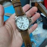 24mm, 26mm Coffee Brown Matte Calf Leather Watch Strap For Panerai, Two Length Size