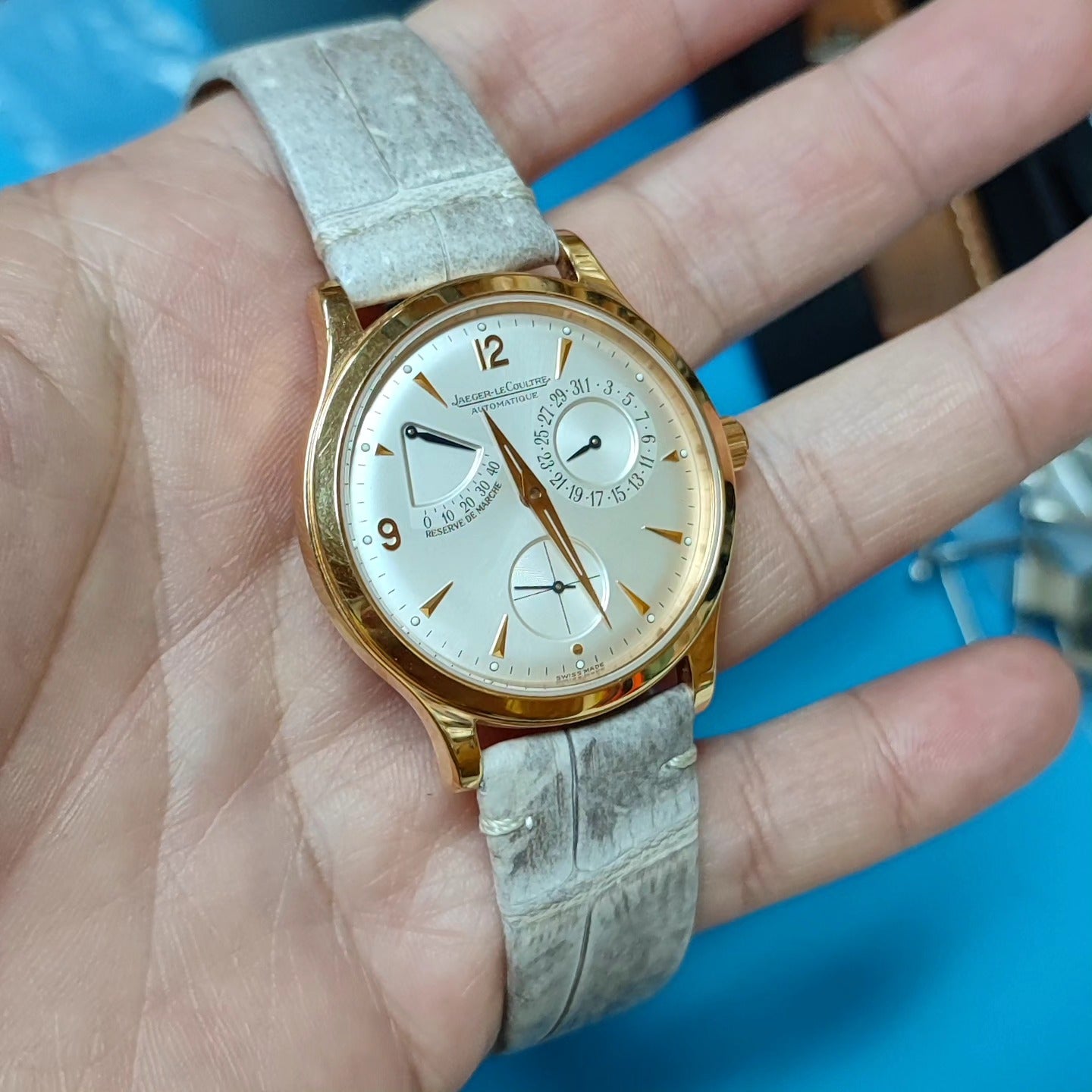 18mm, 19mm, 20mm Vintage Style Himalaya White Alligator Leather