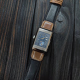 22mm Black Pueblo Leather Watch Strap For Jaeger-LeCoultre Reverso