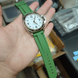 22mm, 24mm Olive Green Vulcanized FKM Rubber Watch Strap For Panerai