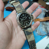 24mm Camouflage Brown Canvas Watch Strap For Panerai